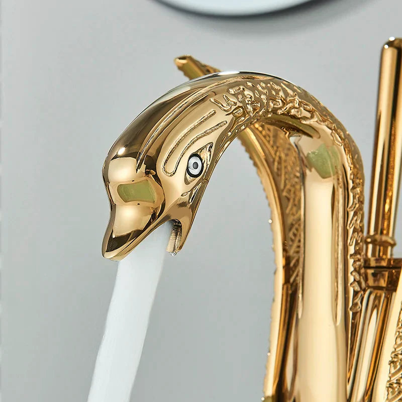 Maliben | Swan Single Handle Golden Basin Faucet