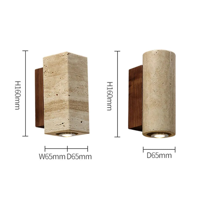 Maliben | Modern Natural Led Wall Lamp Made Of Travertine