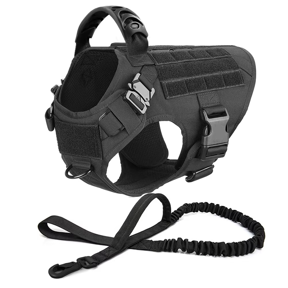 Maliben Tactical Dog Harness and Leash Set for Medium and Large Dogs