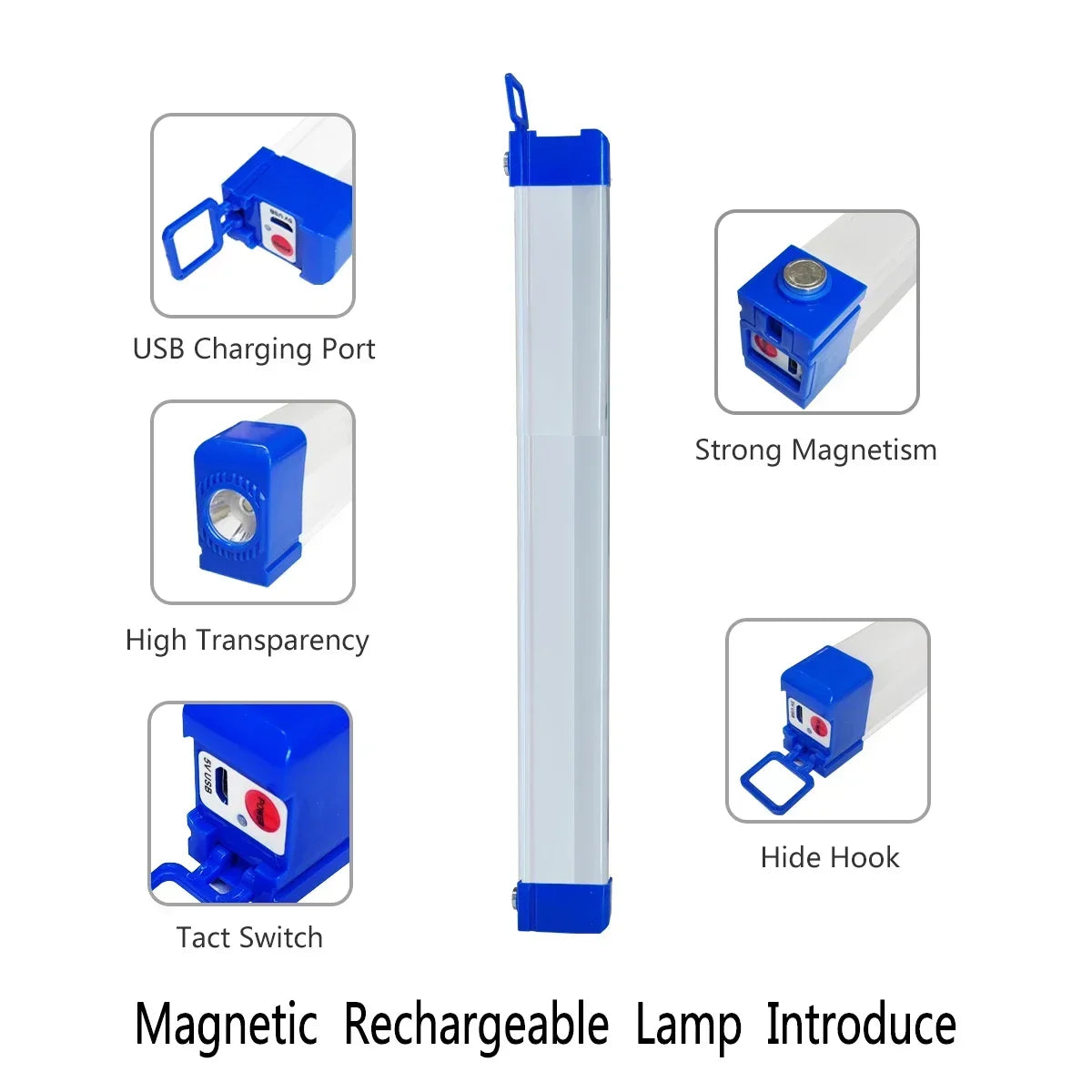 Maliben | Magnabeam Led Tube | Rechargeable Camping Lamp With Magnet & Hook | 32/52 Cm | Portable Emergency Light For Outdoor & Vehicle