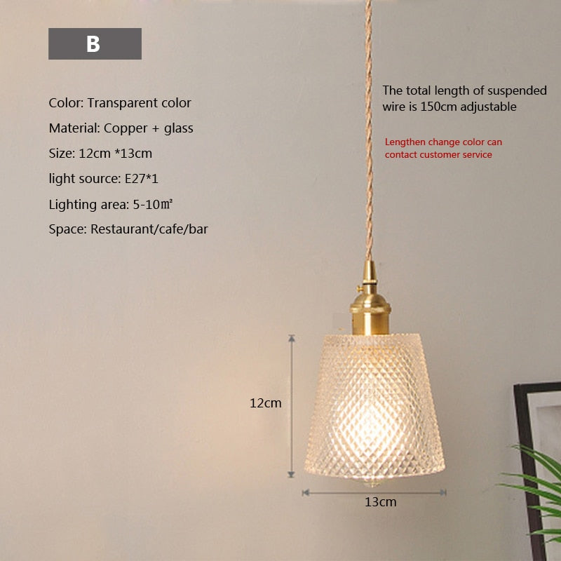 Maliben | Nordic Brilliance Transparent Glass Pendant Lamp