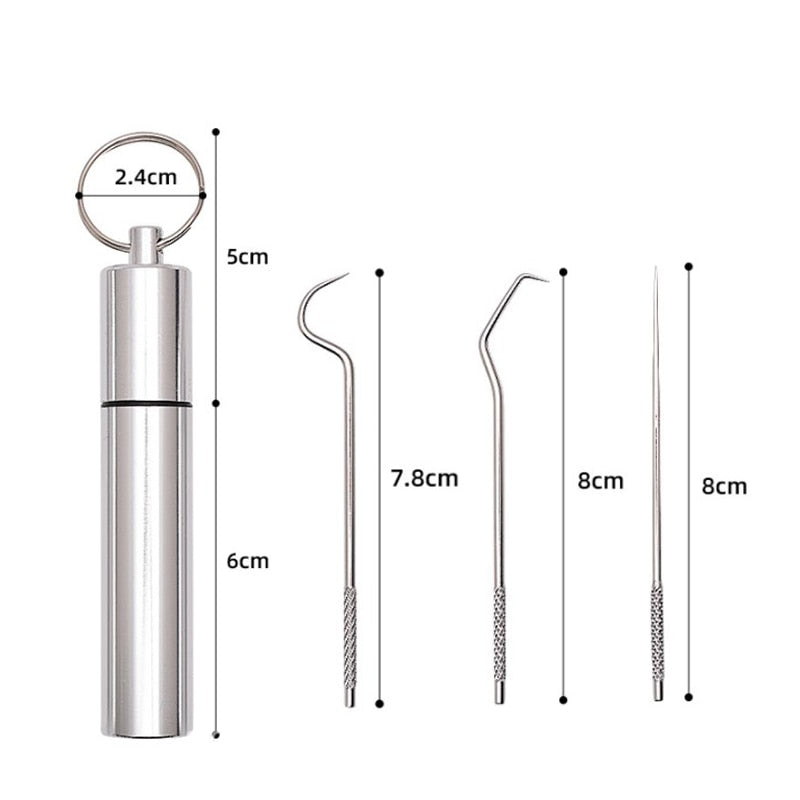 Maliben | Minty Portable Metal Toothpick Cleaner Set