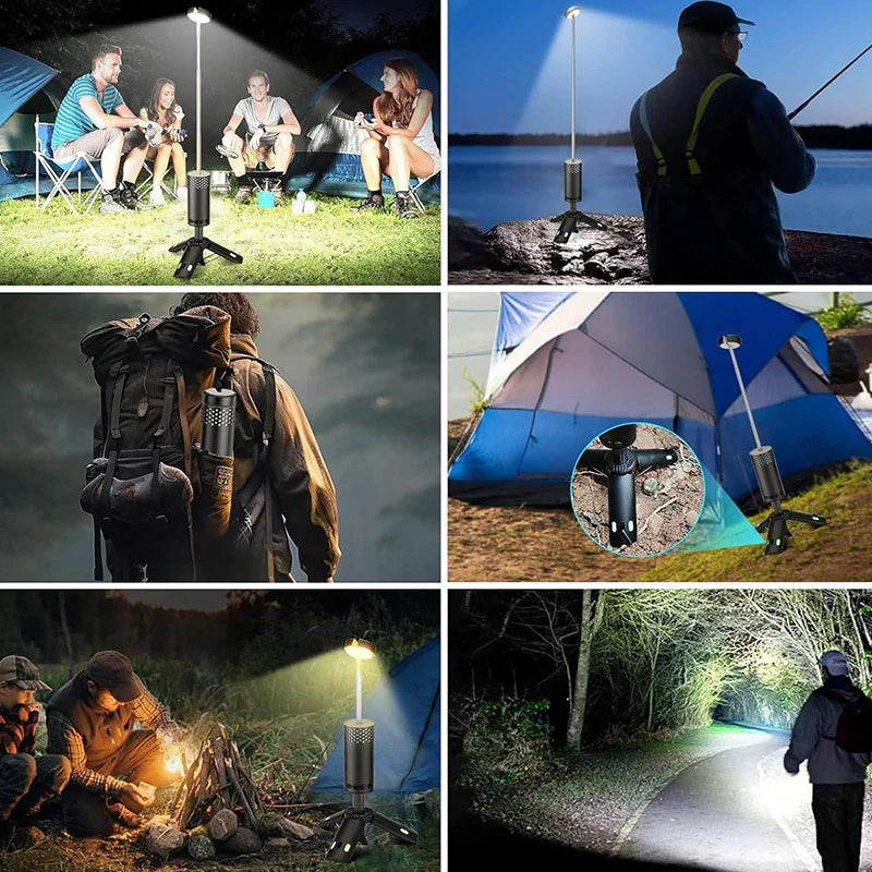 Maliben | Lumapeak Camping Lamp | 10,000 Mah Battery | Telescopic Design & Tripod | Dimmable With Sos Function | Outdoor & Emergency Lamp
