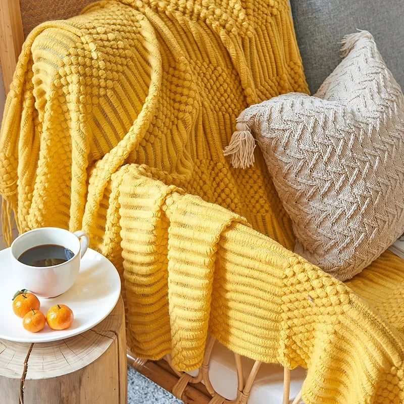 Maliben Nordic Style Dick Knitted Blanket