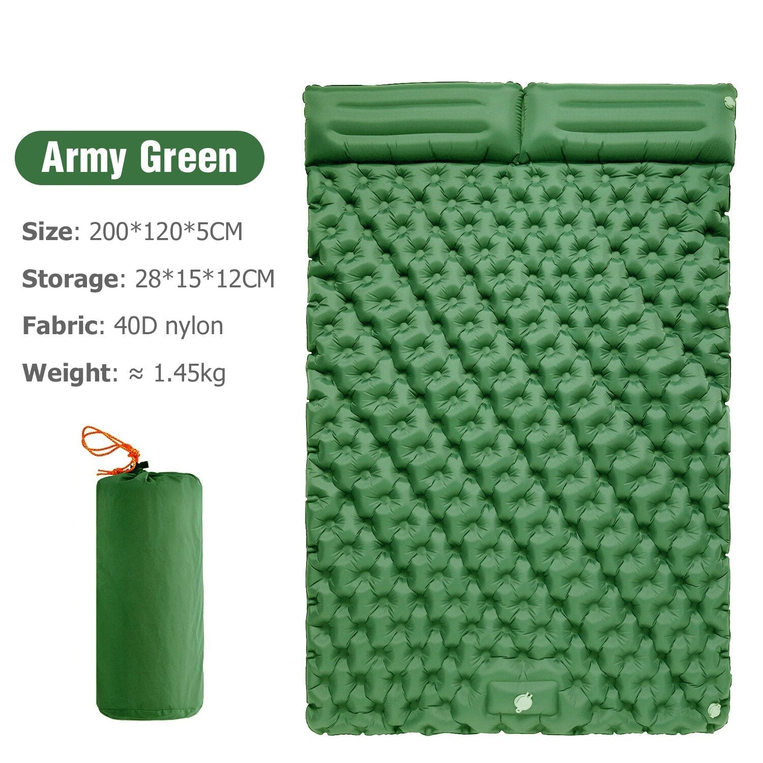 Maliben | Portable Inflatable Built-In Pillow Nature Nest Camping Bed