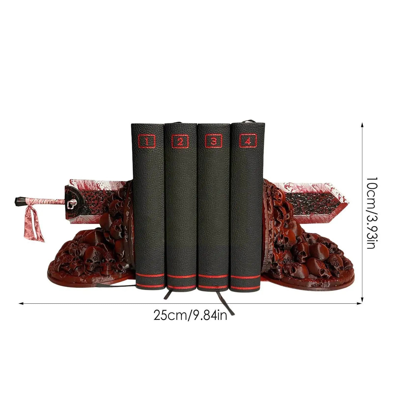 Maliben | Berserk Bookends Angry Bookends Dragon Hunter Resin Craft Study Art Decorative Ornament Home Desk Bookshelf T4z7