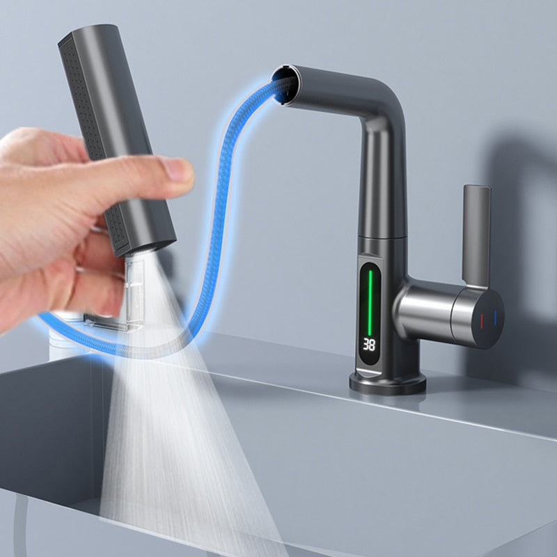 Maliben | Modern Sleek Waterfall Temperature Display Faucet