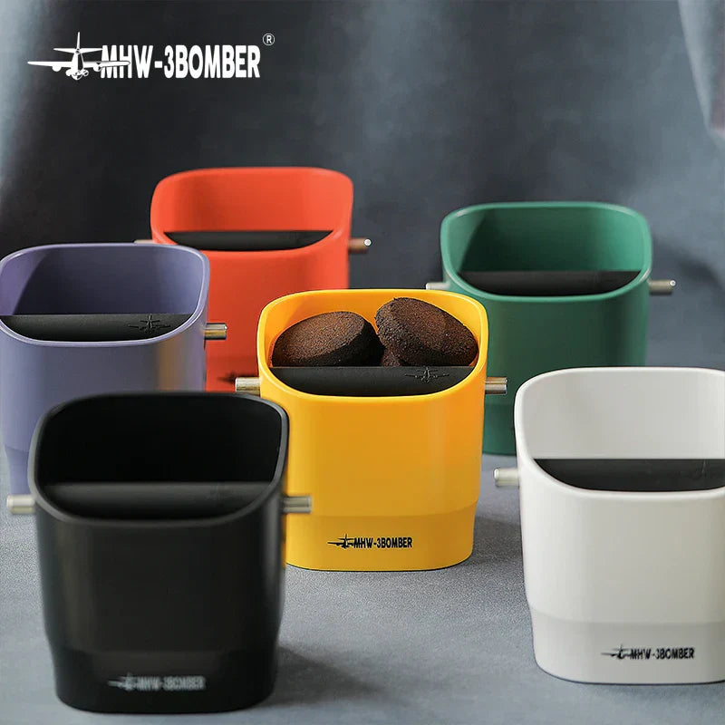 Maliben | 0.9–1.2 l Espresso knock box, detachable knock bar and non-slip base, square coffee grounds waste, barista desktop accessories