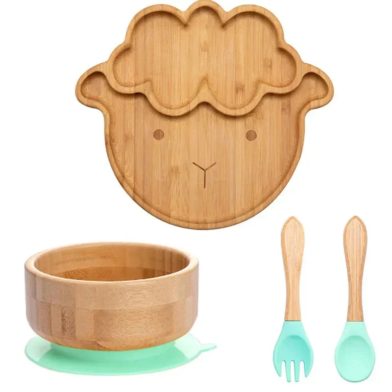 Maliben | Bambooguard | Safe And Eco-Friendly Eating - Baby Dish Set With Suction Cup