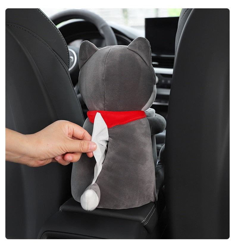 Maliben | Cute Plush Animals Armrest Tissue Box