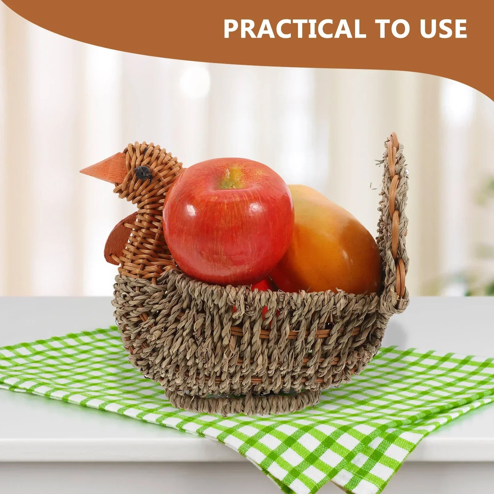 Maliben | Handcrafted Natural Woven Turkey Shape Basket