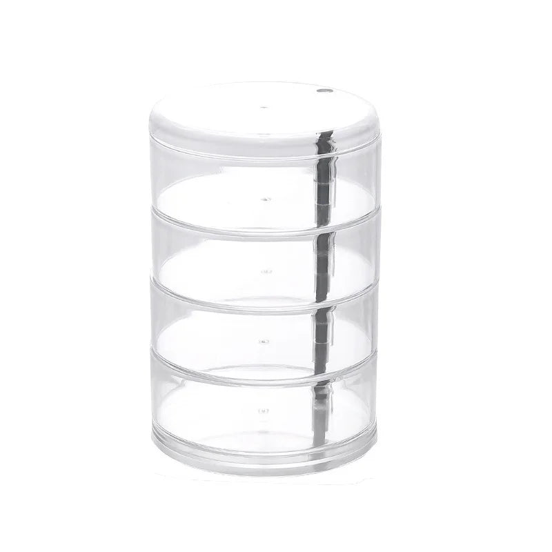 Maliben | Jewelry Storage 360° Rotatable | Dustproof & Water-Resistant | 5-Layer Cosmetic Box | Glossturn Transparent