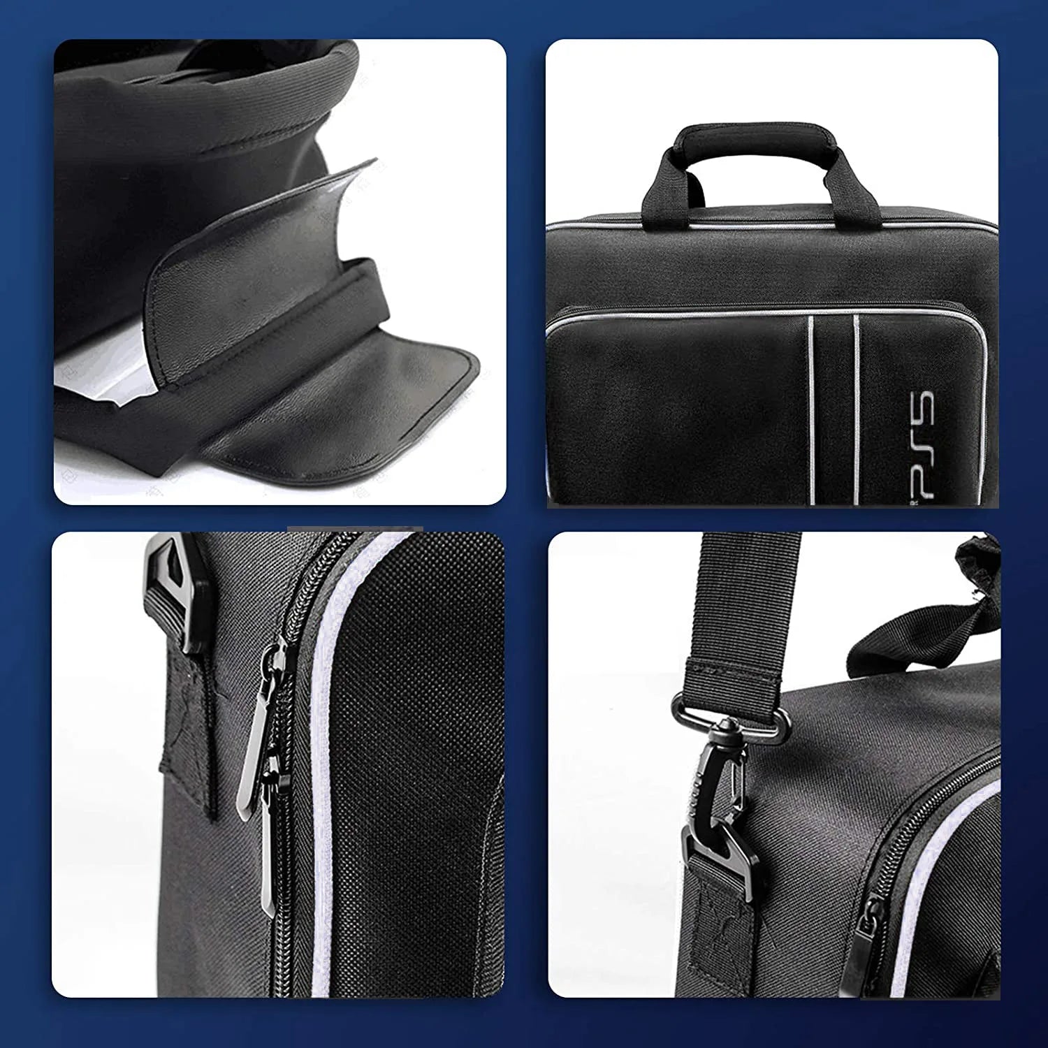 Maliben | Gearvault Carrying Bag For Ps5 Console & Accessories | Shockproof & Water-Resistant | With Shoulder Strap & Organizer Compartments