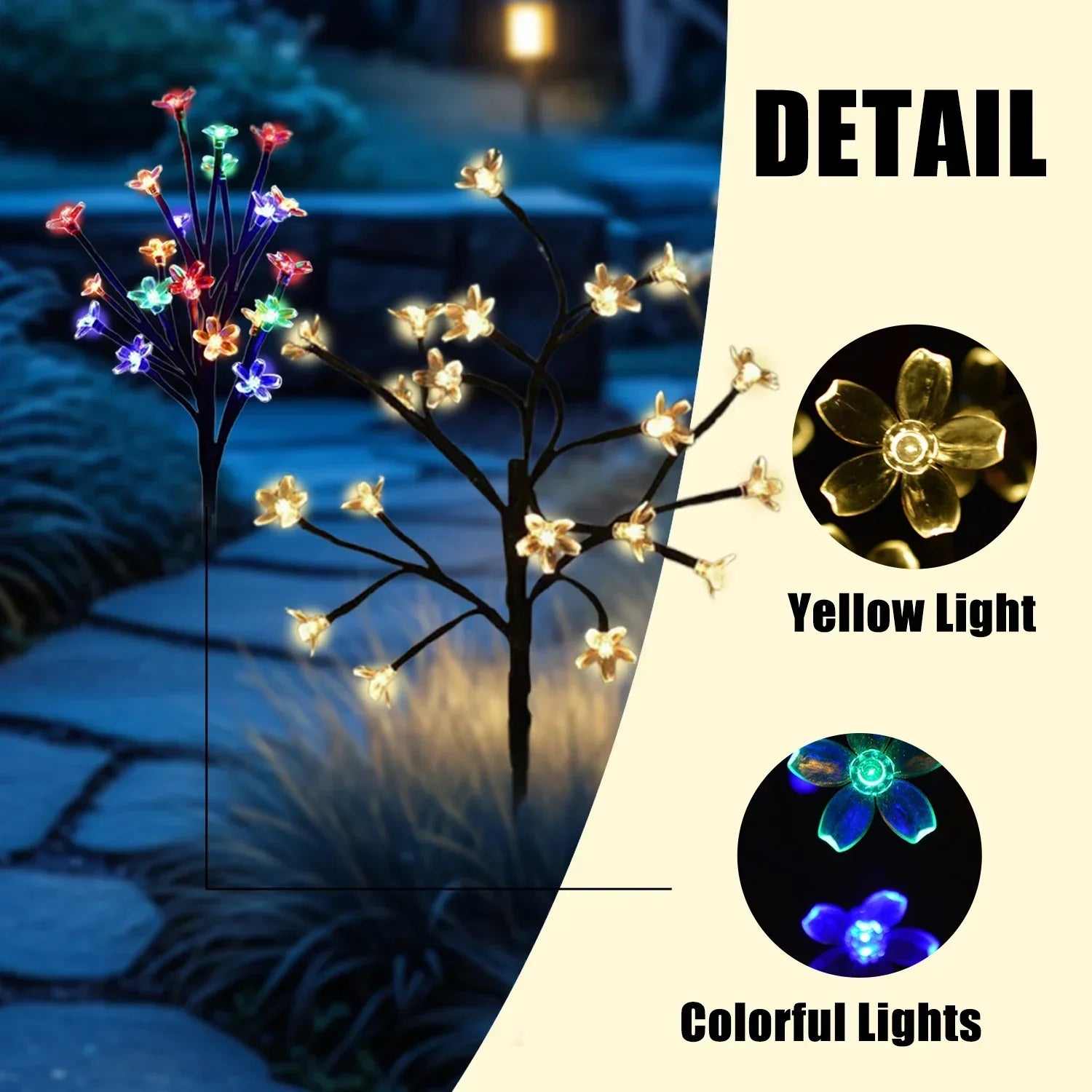 Maliben | Sakura Tree Solar Flower Pathway Outdoor Lights