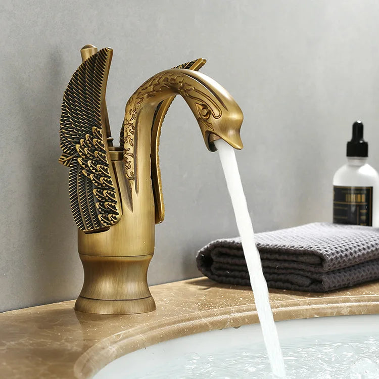 Maliben | Swan Single Handle Golden Basin Faucet