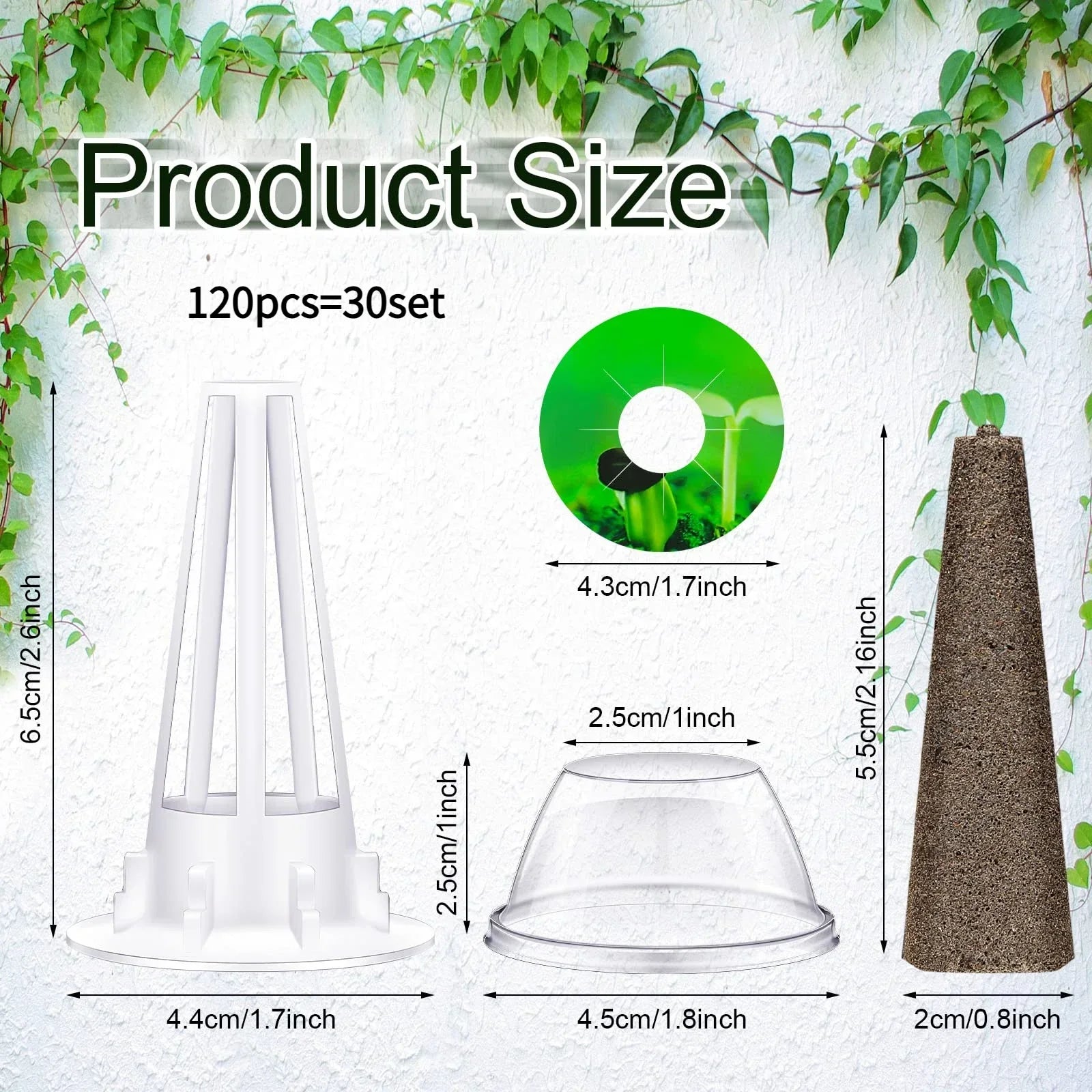 Maliben | Hydroleaf Hydroponics Starter Set 120 Pieces | With Baskets, Sponges & Covers | For Indoor Gardening & Cultivation