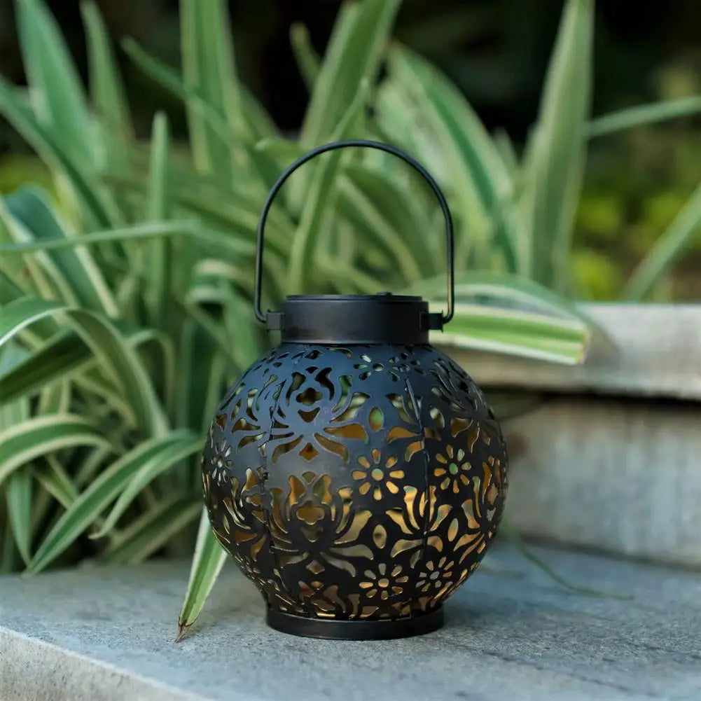 Maliben | Solivanta Light Art Solar Garden Hanging Lantern | Iron Art With Projection Effect | Waterproof | For Tree, Balcony & Terrace