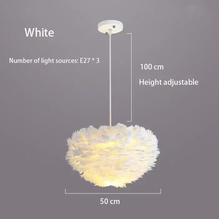 Maliben | Scandinavian Feathers Pendant Lamp With Modern Led