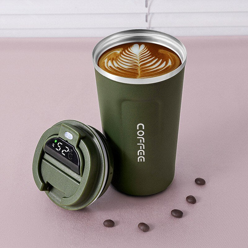 Maliben Smart Thermos Coffee Mug — LED Temperature Display, 510 ml