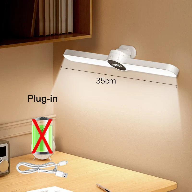Maliben | Led Desk Lamp Clariomag | With Clock & Alarm | Magnetic & Usb Rechargeable | Steplessly Dimmable | 35 Cm