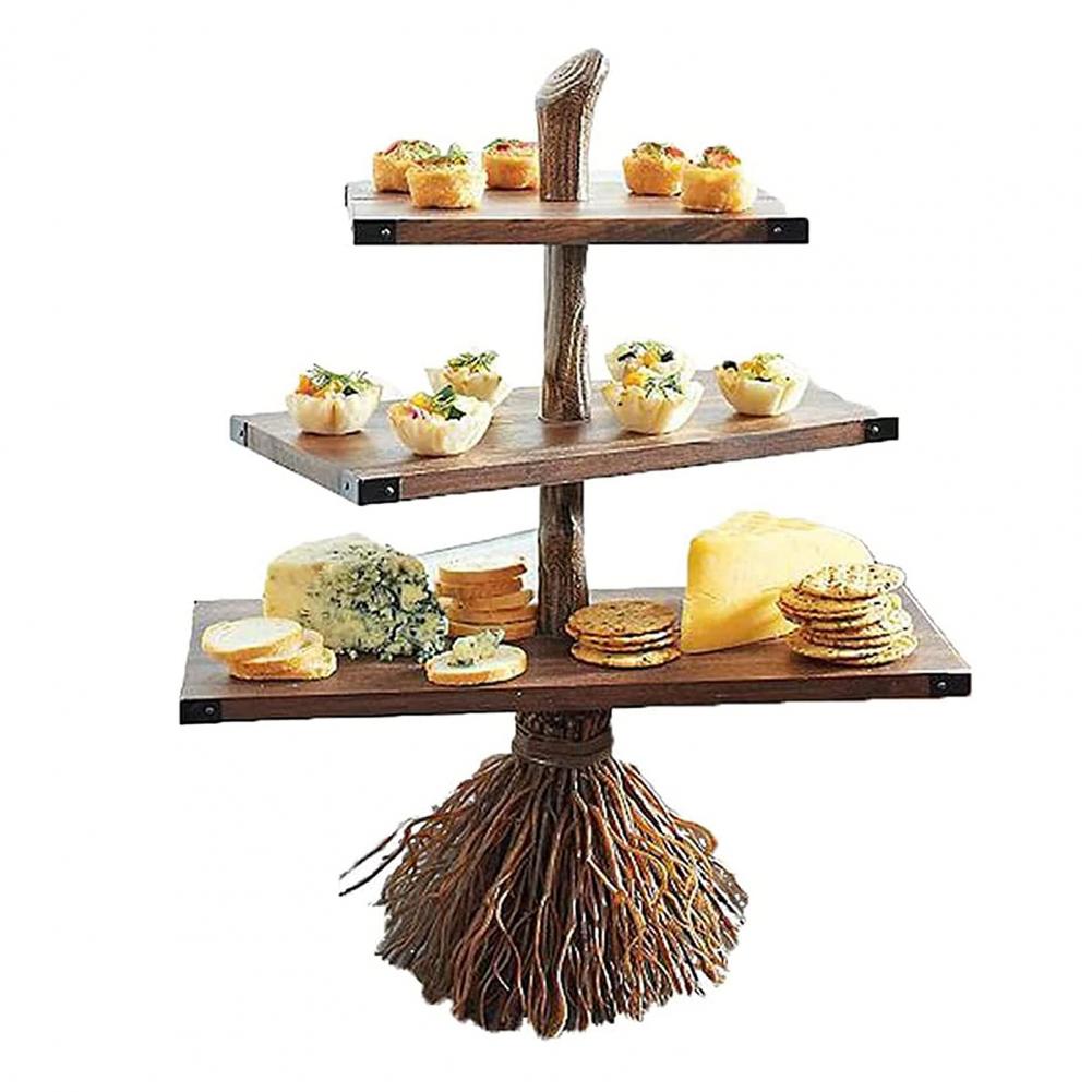 Maliben | 3-Tiered Witch Broom Shape Stand