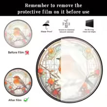Maliben | Acrylic Sun Catcher Lumoowl | 15 Cm Round | Owl Decor | Window & Wall Pendant | Gift Idea