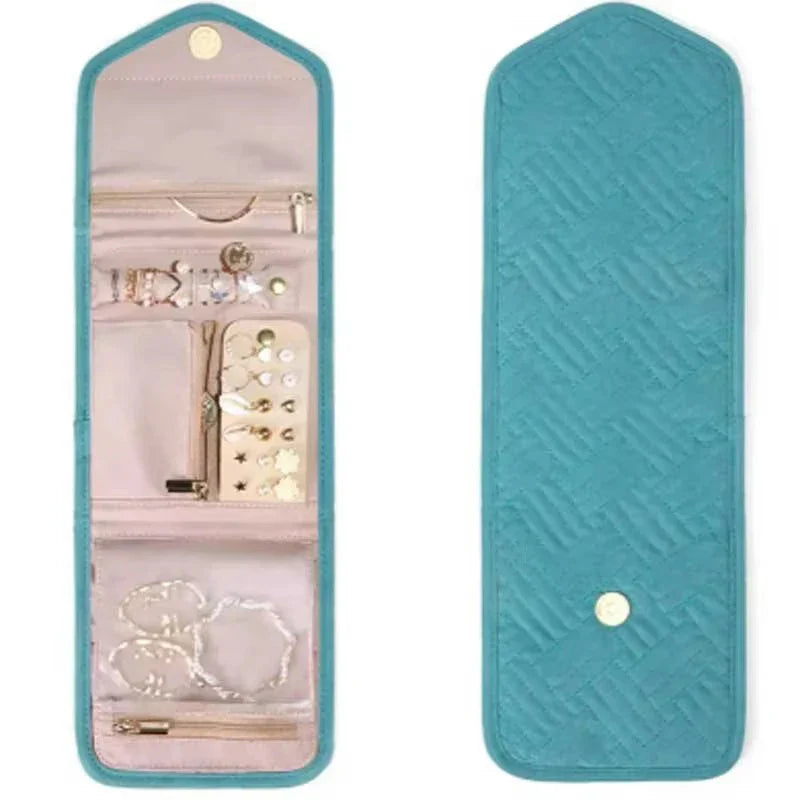 Maliben | Jewelry Bag Velmora Roll | Foldable & Space-SavIng | For Travel & Home | Velvet Look in 3 Colors