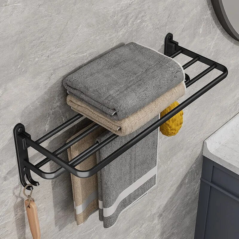 Maliben | Elegant Life Space-Saving Foldable Aluminum Towel Rack