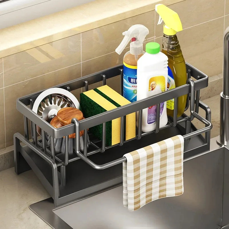 Maliben | Kitchen Soft Sponge Holder Kitchen | Multifunctional Draining Rack | For Sink, Cloths & Dish Soap | Organizer Shelf