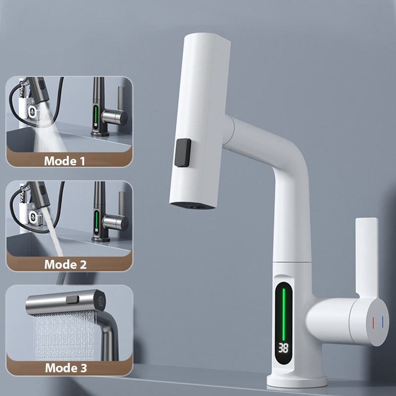 Maliben | Modern Sleek Waterfall Temperature Display Faucet