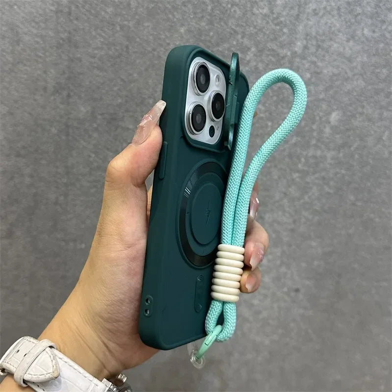 Maliben | Magnetic Soft Wrist Bracket Lens Cover Iphone Case