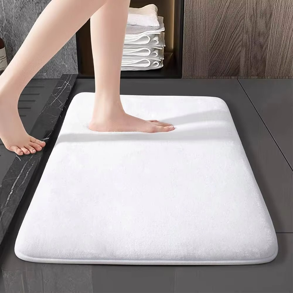 Maliben | Ultra-Absorbent, Anti-Slip Luxurious Coral Velvet Bath Mat