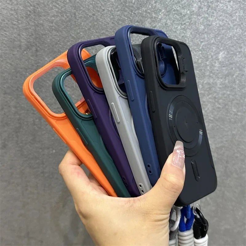 Maliben | Magnetic Soft Wrist Bracket Lens Cover Iphone Case