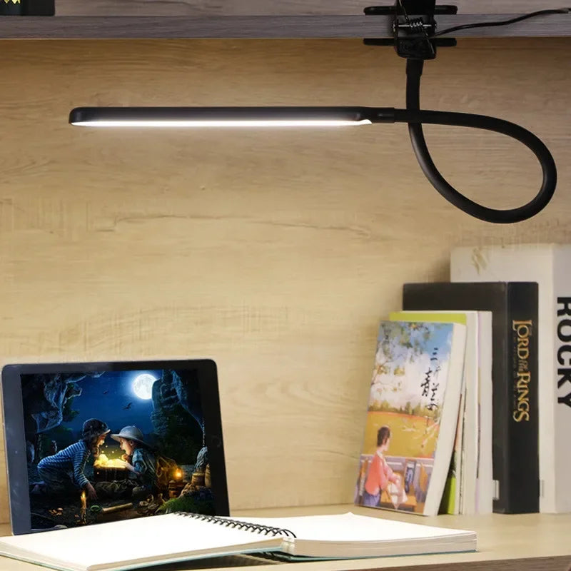 Maliben | Led Clamp Light Lumaflex | 3 Light Colors & 10 Brightness Levels | Usb Operation | Flexible Gooseneck | Eye-Friendly & Dimmable