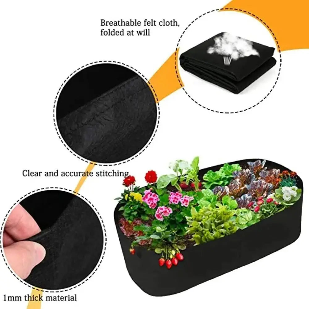 Maliben | Florabrix Plant Bag | Rectangular Planting Bag Made Of Non-Woven Fabric | With Handles & Drainage | For Vegetables, Flowers & Herbs