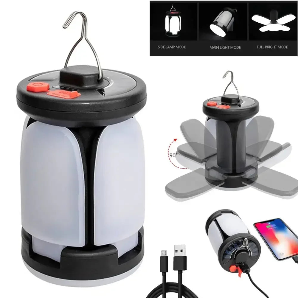 Maliben | Lumalite Solar Camping Lamp | Usb & Solar Charging | 6 Light Modes | Foldable & Power Bank – 1000 Lumen