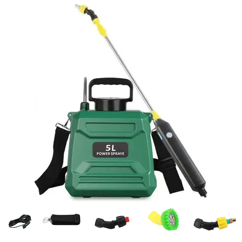 Maliben | Spraymate Pro Battery Pressure Sprayer | 5 L Shoulder Spray Bottle | Usb Charging & Adjustable Nozzle | For Garden, Cleaning & Weed Control