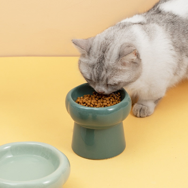 Maliben | Luna Ceramic Elevated Cat Bowls