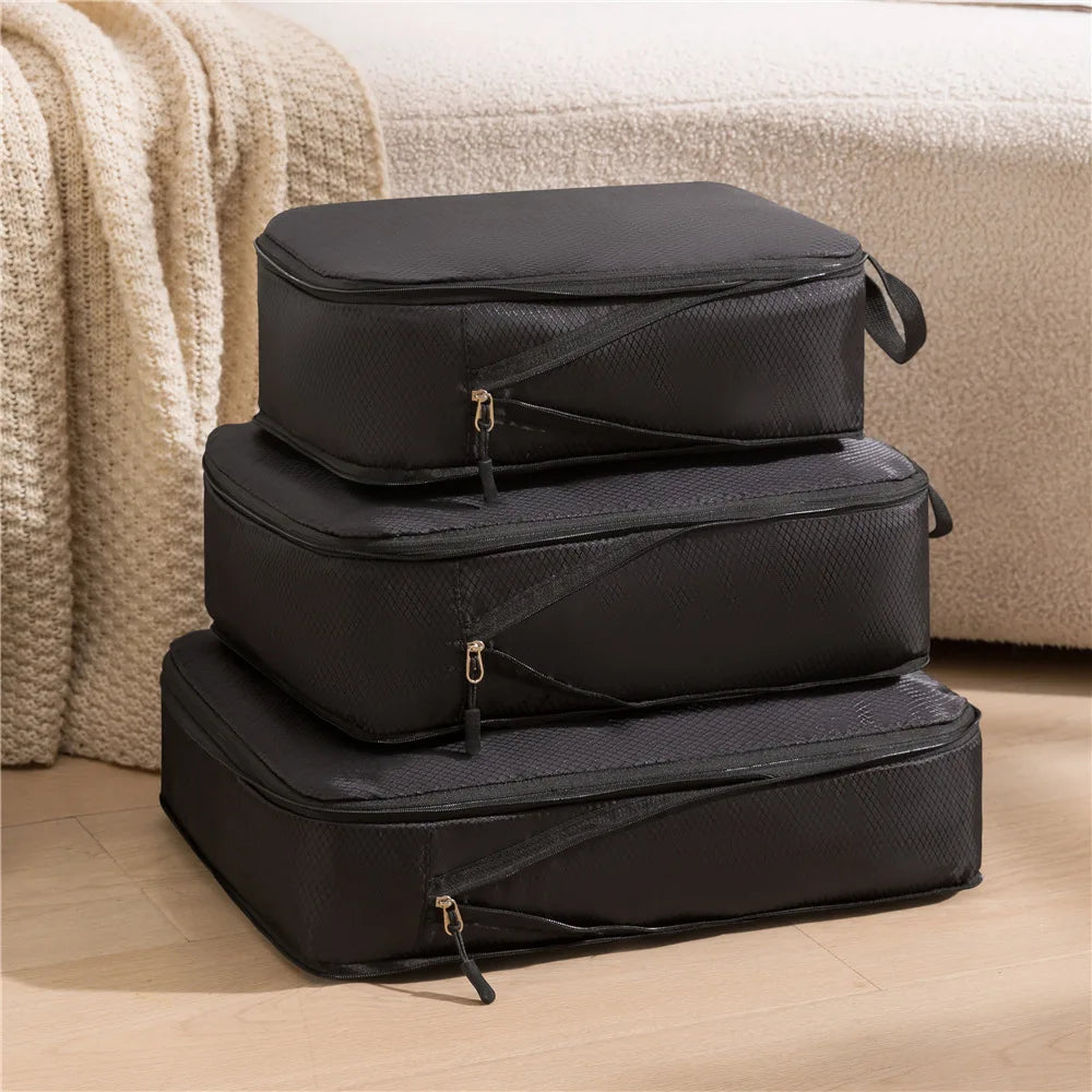 Maliben | Travel Organizer Set Packnest 3-In-1 | Compressible & Waterproof Luggage Bags | Nylon Suitcase Organizer | Portable & Lightweight