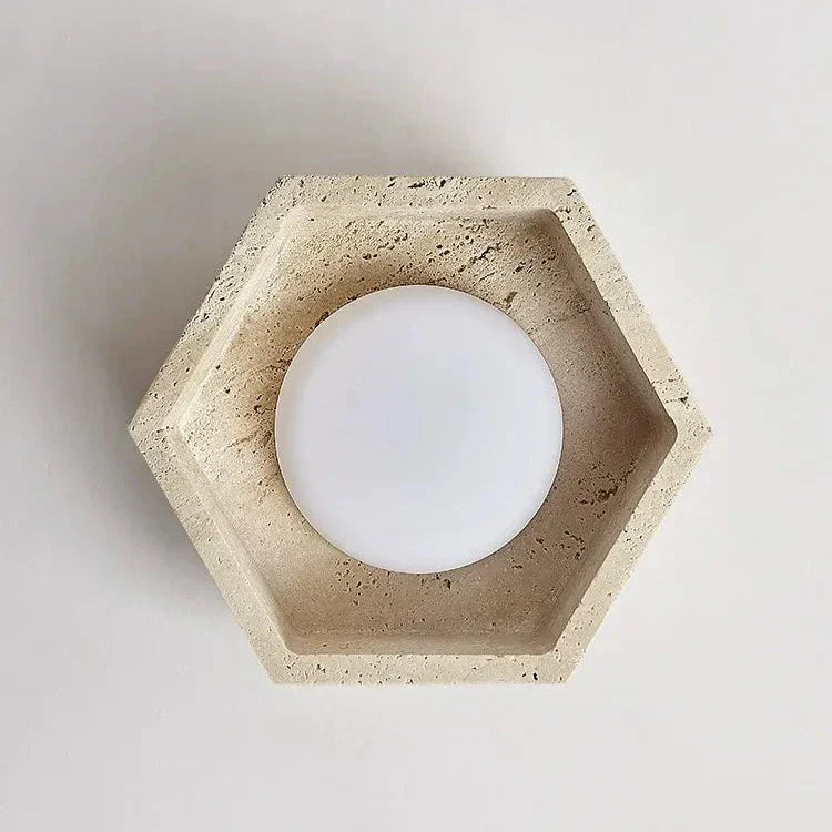Maliben | Wabi Sabi Travertine Led Ceiling Lamp