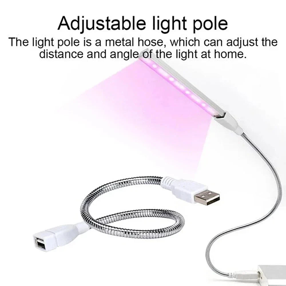 Maliben | Led Plant Light Grownova Flexlight | Usb Plant Light 5v | Full Spectrum With Flexible Arm | For Indoor Greenhouse & Hydroponics