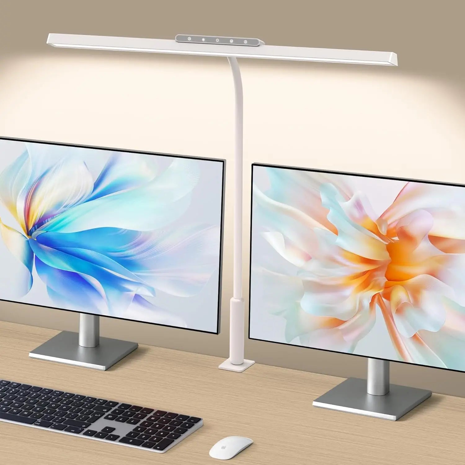 Maliben | Lumavue Led Desk Lamp With Clamp | Extra Wide Illumination | Stepless Dimmable & Adjustable Color Temperature | For Home Office & Screen Workstation