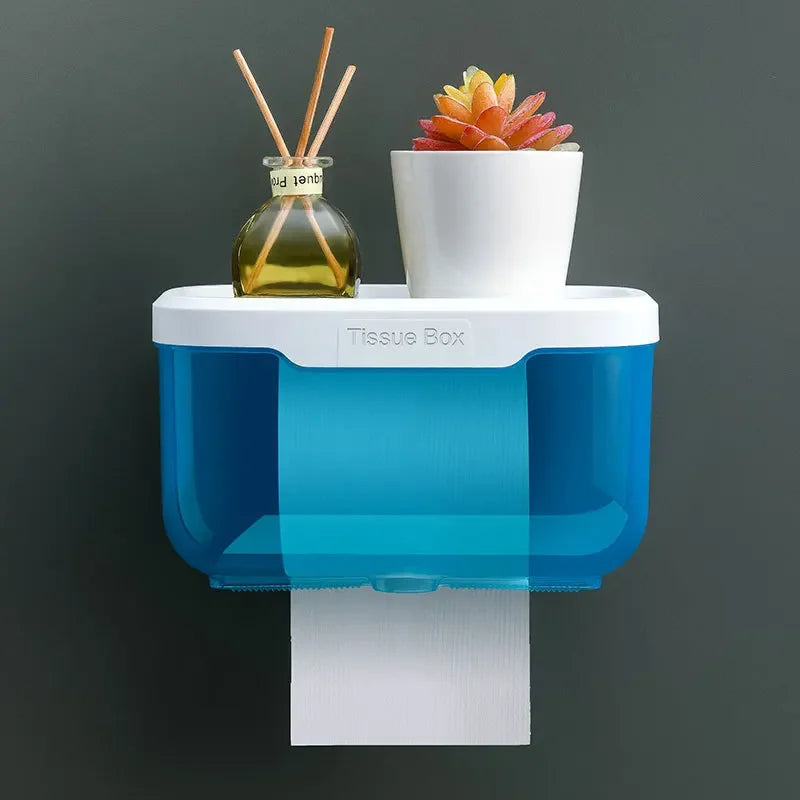 Maliben | Wall-Mounted Toilet Paper Holder | With Shelf & Waterproof Box | Modern & Space-Saving