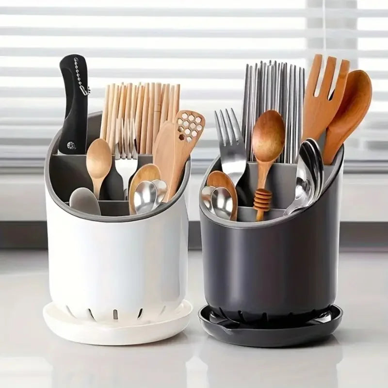Maliben | Orgaclean Cutlery Holder With Draining Function | Multi-Layer Kitchen Organizer For Chopsticks, Spoons & Cutlery | Hygienic & Easy To Clean