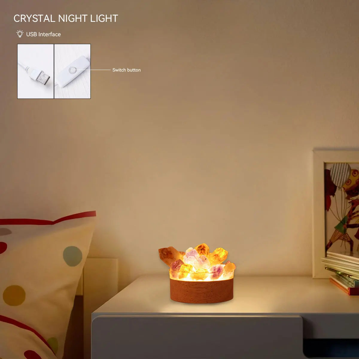 Maliben | Crystal Lamp Natural Stone | Handmade | FenG Shui & Wellness Decor | 150–200 g