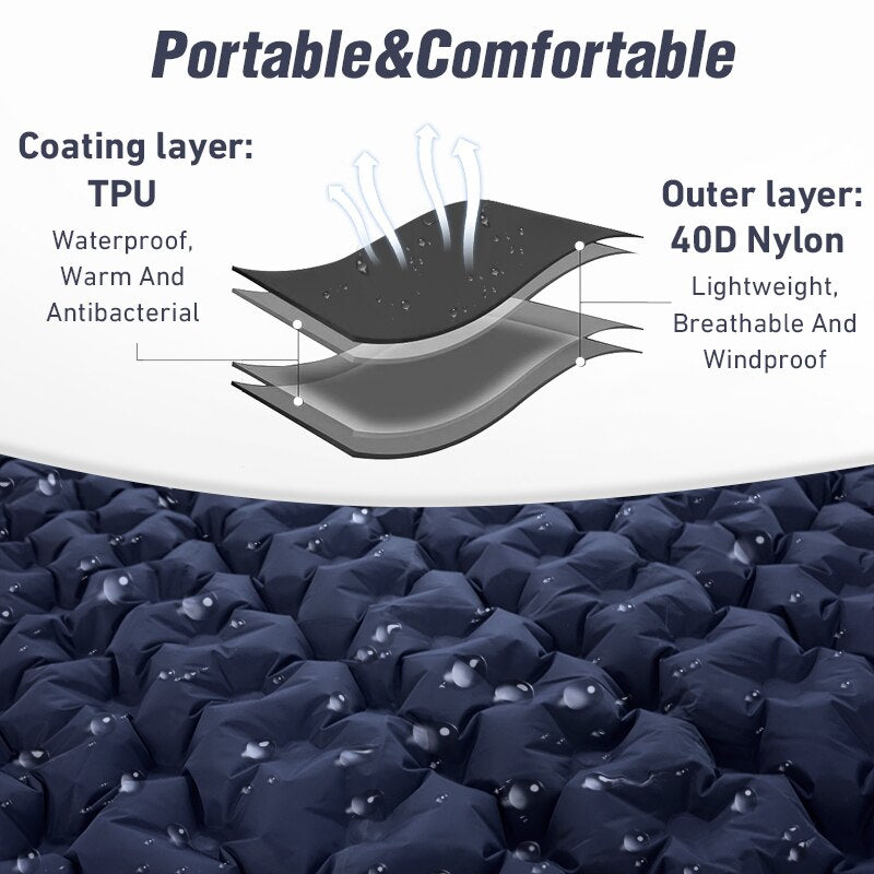 Maliben | Portable Inflatable Built-In Pillow Nature Nest Camping Bed