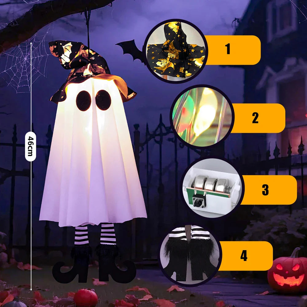 Maliben | Glow Ghost Spookyshine | Led Hanging Ghosts | Halloween Decoration | Indoor & Outdoor | 1/2/3 Pieces