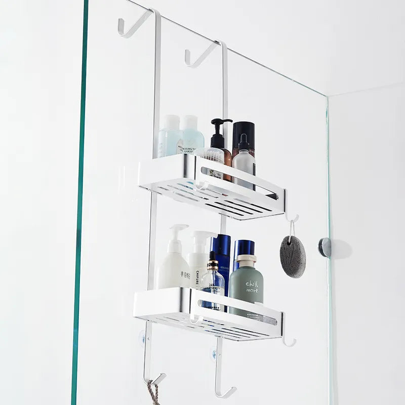 Maliben | Sleek Shower Nail-Free Dual Layer Organizer Rack