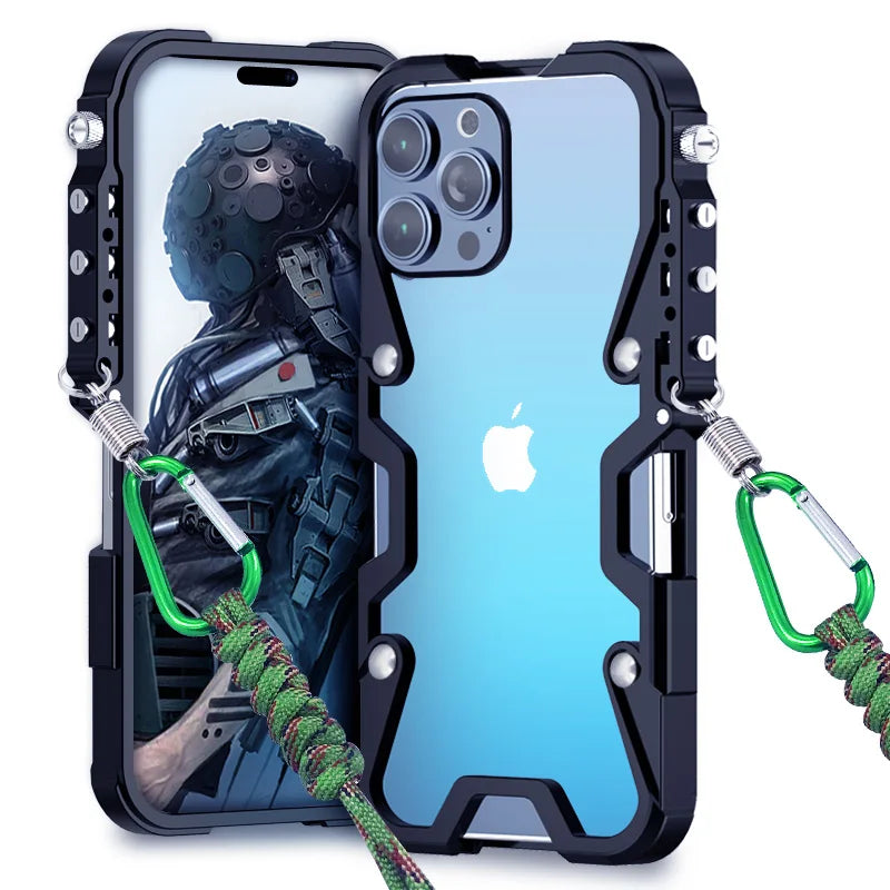 Maliben | Tactical Grip Shockproof Alloy Frame Iphone Case
