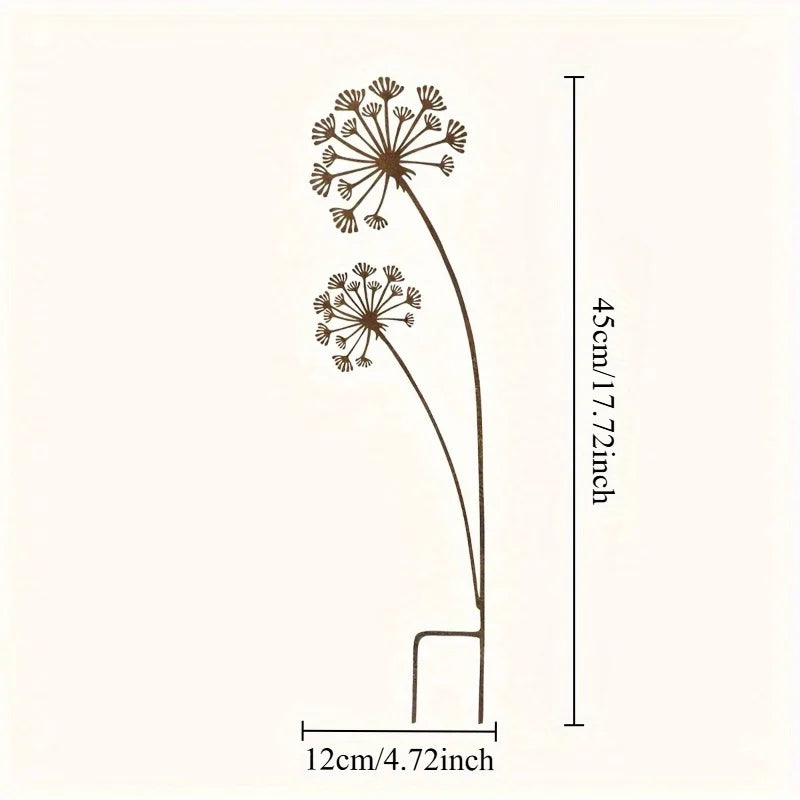 Maliben | Florandis Metal Garden Stake Flower | Decorative Stake For Balcony, Bed & Plant Pot | Weatherproof & Detailed